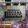 2D Flat, 1pc Vintage Spanish Terraza Plaque - Rustic Patio Decor Sign with Spanish Text, Dark Teal & Rust Colors - Aluminium Wall Hanging Decoration