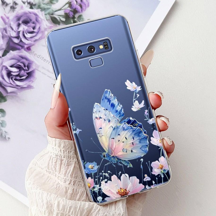 6.4" Case For Samsung Galaxy Note 9 Cover New Fashion Flower Butterfly Soft Slim Silicone TPU Phone Cover For Samsung Note9 Capa