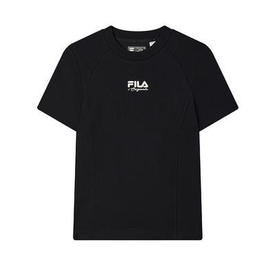 Fila Оригинальная удобная трикотажная футболка с коротким рукавом женские топы черная F11W519103F-BK