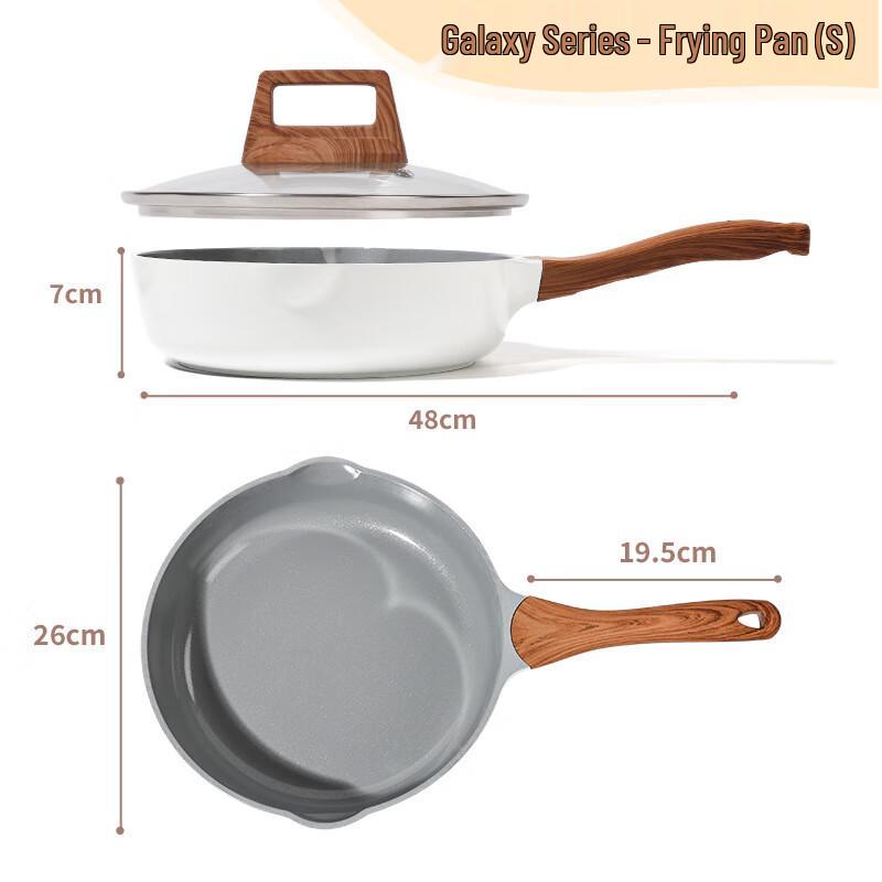 Керамическая сковорода вок Zhishi с антипригарным покрытием, 26 см, с крышкой из стекла