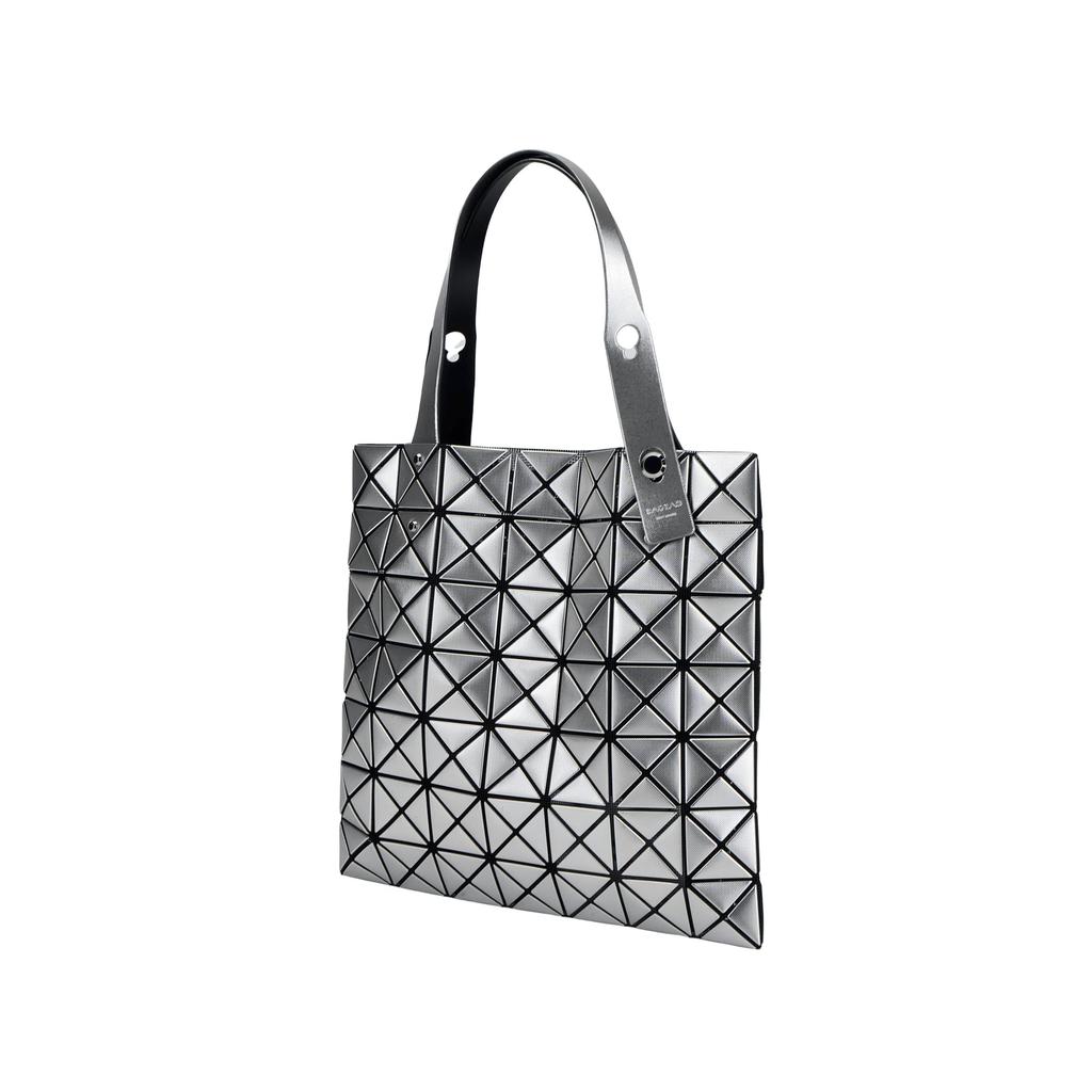 ISSEY MIYAKE PLATINUM COFFRET Polyurethane Tote Bag, Shopping Bag, Handbag Women's Silver BB51-AG174-91