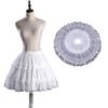 Womens Girls Ruffled Lace Trim Petticoat Layered Mesh 2 Adjustable Hoop Skirt Short Half Slip Crinolines Underskirt