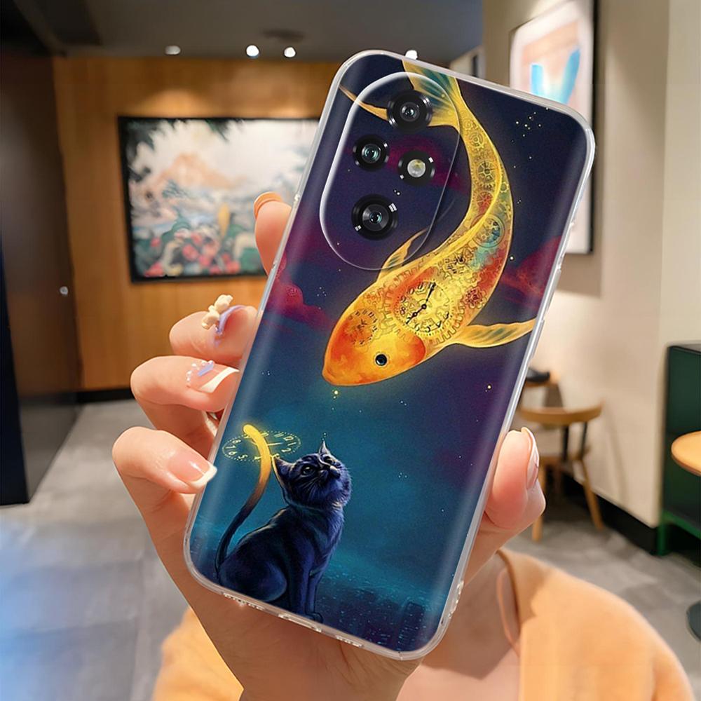 Чехол для телефона Honor 200 Pro Милый Панда Мягкий Силиконовый Чехол Для Honor 200 Lite honor200 Чехол Модный Прозрачный ТПУ Задняя Крышка Coque