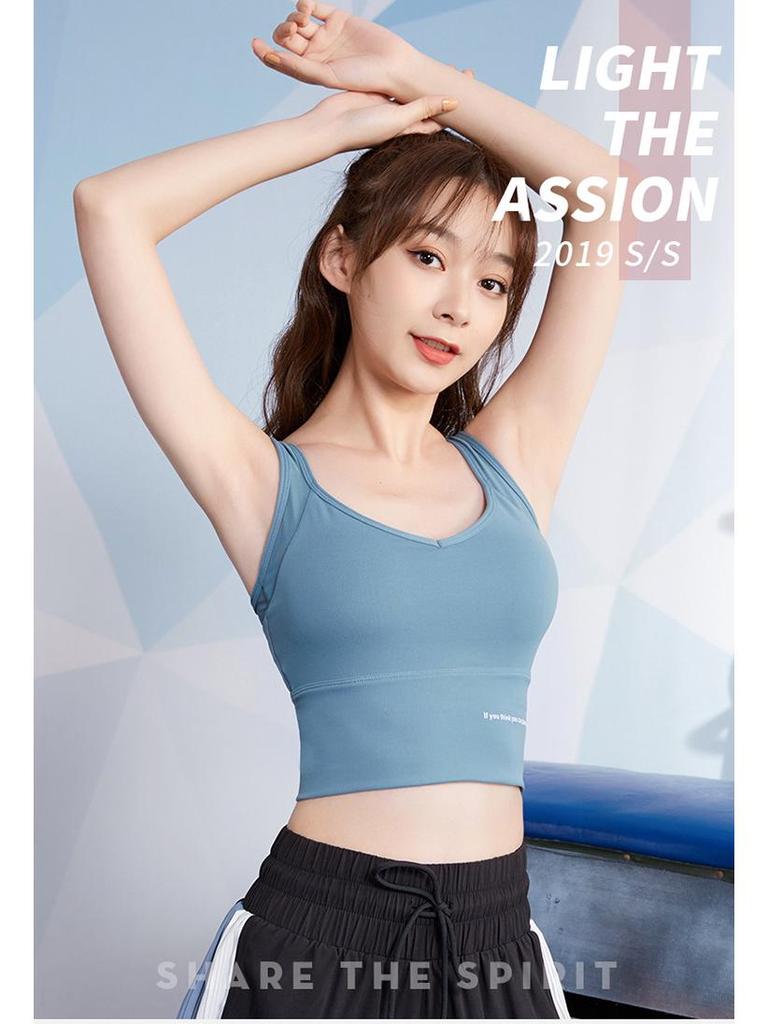 Женский ударопрочный спортивный бюстгальтер-топ с двойными бретелями - Идеально подходит для бега и йоги.