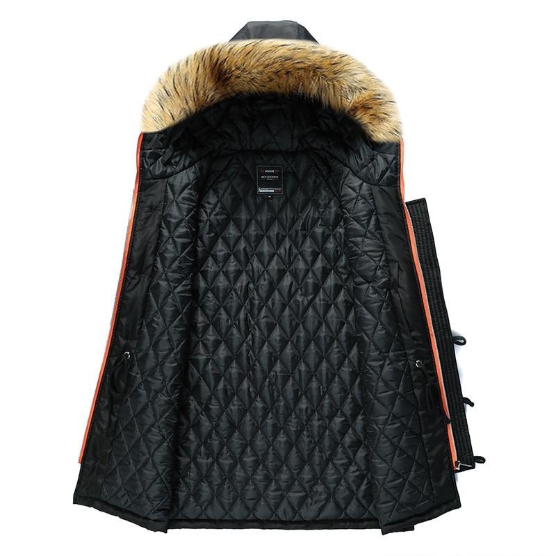 Mens Warm Thick Thermal Outdoor Overcoat Zipper Multi-pocket Men Winter Jacket Fur Collar Casual Hooded Parka Down Jackets