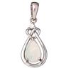 [R3028] - Artisanal Silver Pendant 'Goddess Opal' Silver White (rhodium) - 12x9mm