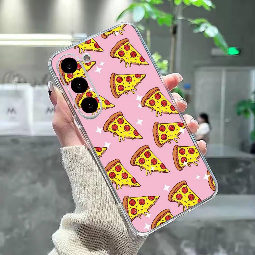 Вкусный мультяшный чехол-пицца для Samsung Galaxy A91,80,73,72 ,71,53,52,32 ,31,22,21s,20,Прозрачный чехол