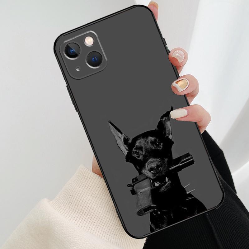 Dachshund Doberman Dog Phone Case For iPhone 13 14 15 16 Pro Max 11 12 XS XR X Plus Shockproof Bumper Soft Cover