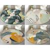 ~O~Tropical Round Rug Leaf Floor Carpet Boho Non Slip Circle Rugs Abstract Anti Slip Mat Plant Area Rugs Green Rug for Living Ro