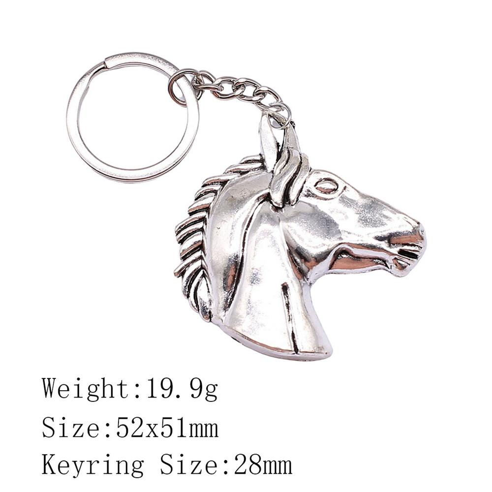 Металлический брелок в виде головы лошади/единорога - 52x51 мм, 19,9 г, Идеально подходит для сумок и домашнего декора