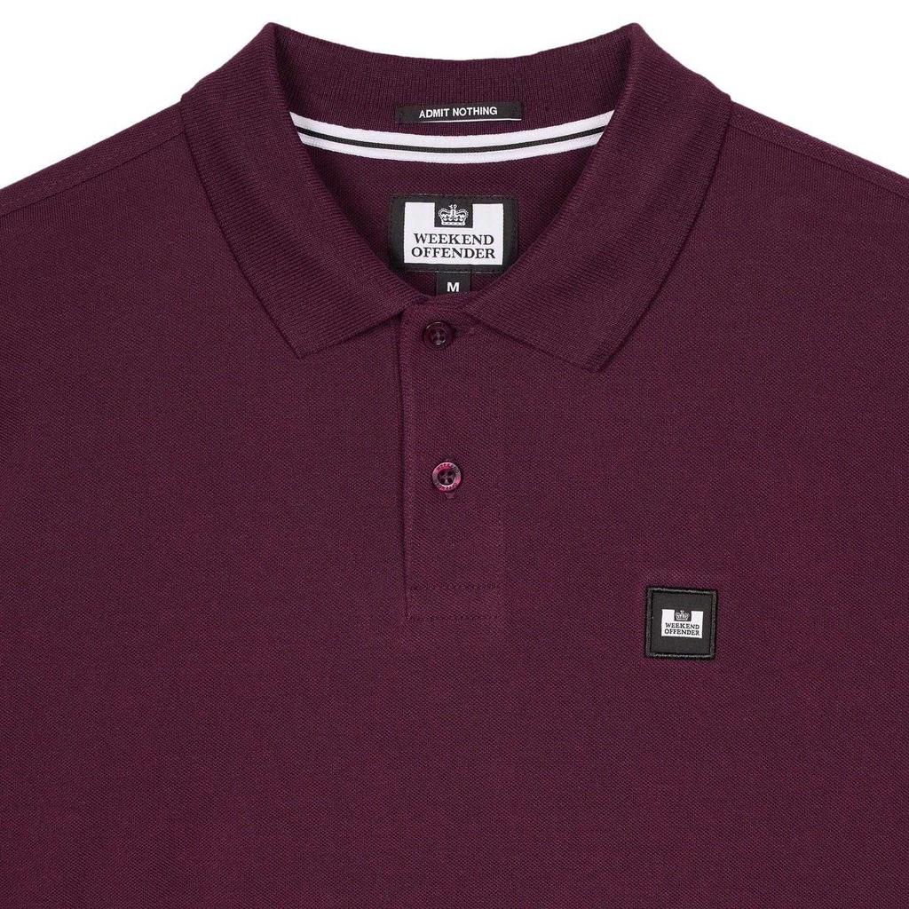 Weekend Offender Mens Dice Badge Long-Sleeved Polo Shirt