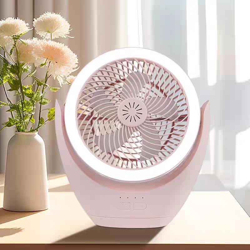 LED Fan Lamp USB Rechargeable Table Lamp With Hooks Ceiling Fan For Study Bedroom Living Room Office Multi Scenario Usage Fan