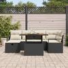 Ensemble de 7 Pièces de Canapés de Jardin avec Coussins Noir Rattan Poly, Canapé de Jardin 2 Places avec Coussins Noir 3359995