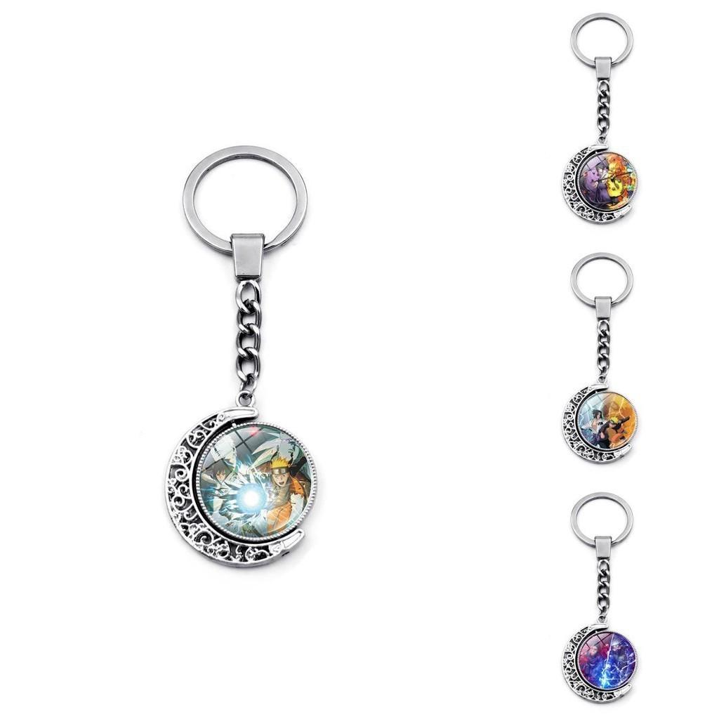 Брелок Наруто Аниме Мерч Двусторонний Вращающийся Металлический Брелок Подарок