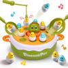Dinosaur Multi Functional Magnetic Fishing Wheel Toy Set Bouncing Dinosaur Wheel Rotating Music Children's Toy