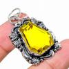 Natural Citrine Gemstone Handmade 925 Sterling Silver Gift Pendant 1.85" H3r44