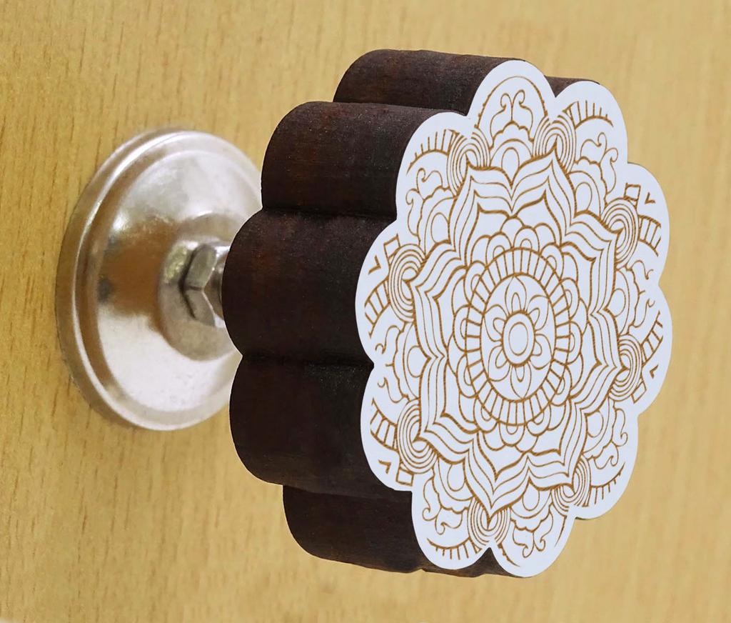 IBA Indianbeautifulart Коричневые ручки с гравировкой Набор из 10 деревянных дверных ручек для шкафа Ящик