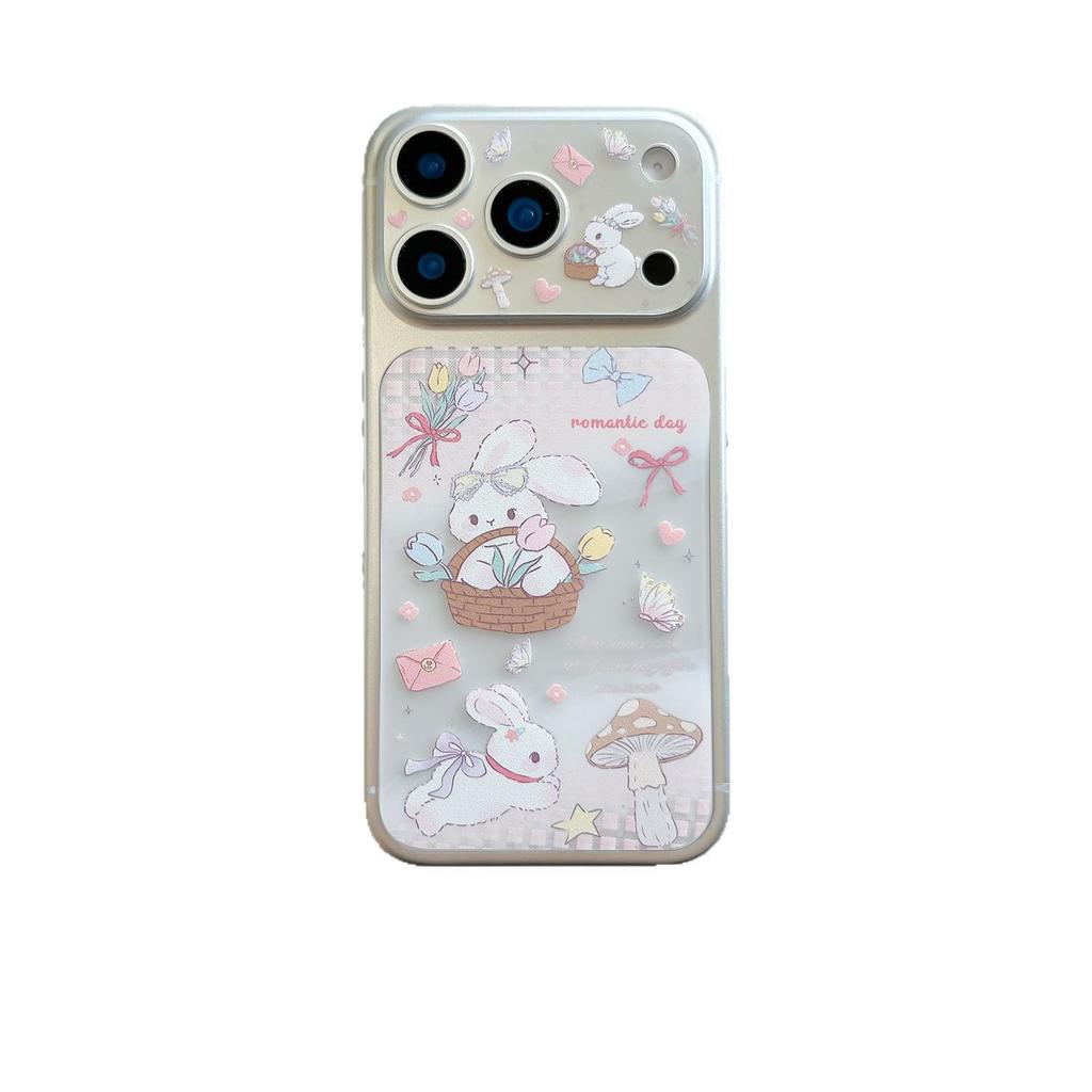 Мультяшный кролик Наклейка на заднюю панель клавиатуры для iPhone 16/17 Pro/Pro Max Пленка для объектива