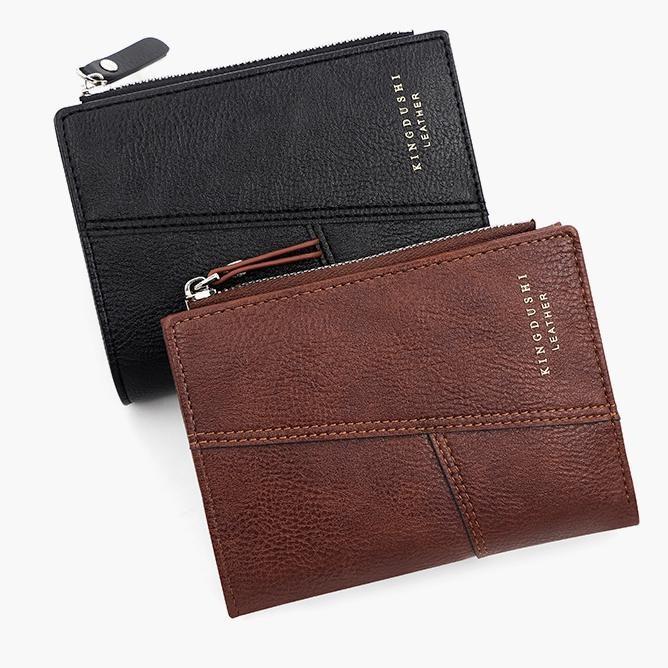 Винтажный мужской кожаный роскошный кошелек, короткие тонкие мужские кошельки, зажим для денег, кошелек для кредитных карт, долларовый кошелек, мужской кошелек для карт
