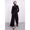 Wide Sash Wrapped Hijab Jumpsuit Black