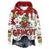 Women's Hooded Long Sleeve Christmas Printed Flannel Top Hooded Sweatshirt