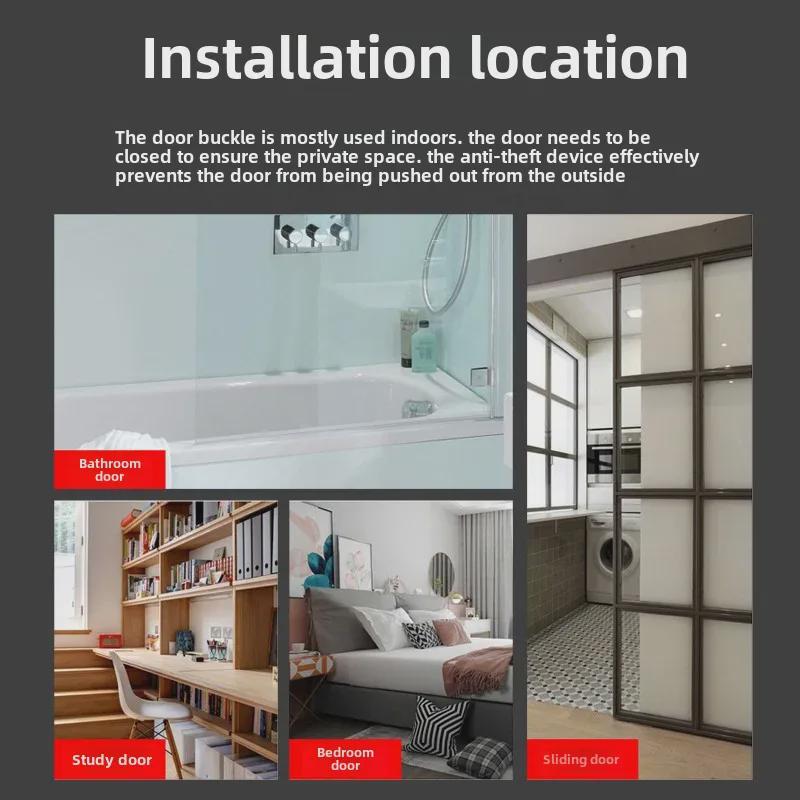 Дверная защелка из нержавеющей стали 90° для защиты от кражи клеток для домашних животных, амбаров и раздвижных дверей