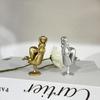 Sexy Rabbit Girl Figurines Desktop Ornaments,Kneeling Posture Female Art Pocket Miniature Statue Home Car Bar Decor
