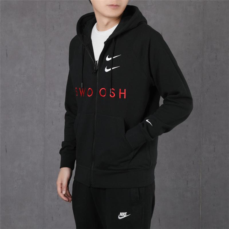 Nike Спортивная толстовка с капюшоном на молнии Nike Swoosh Черная CT7363-010