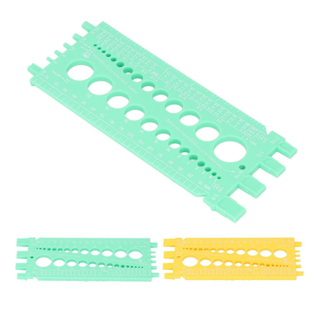 Инструмент для измерения болтов, пластиковый, интегрированный, портативный, дюймовая и миллиметровая шкала, резьбомер для гаек и болтов