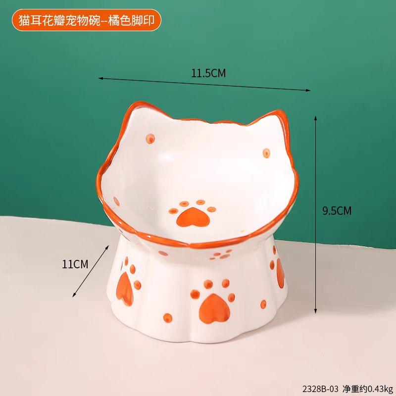Милая керамическая миска для кошек, высокая защита шеи, противоударный, герметичный наклонный рот, античерный подбородок для кошек и собак, товары для животных