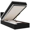 Lit ottoman - Maison Exclusive - 80x200cm - Velours noir - Matelas inclus - LED intégrée