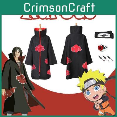 Потрясающее кимоно-плащ Акацуки Учиха Тоби Обито Косплей-костюм с уникальной маской и повязкой на голову