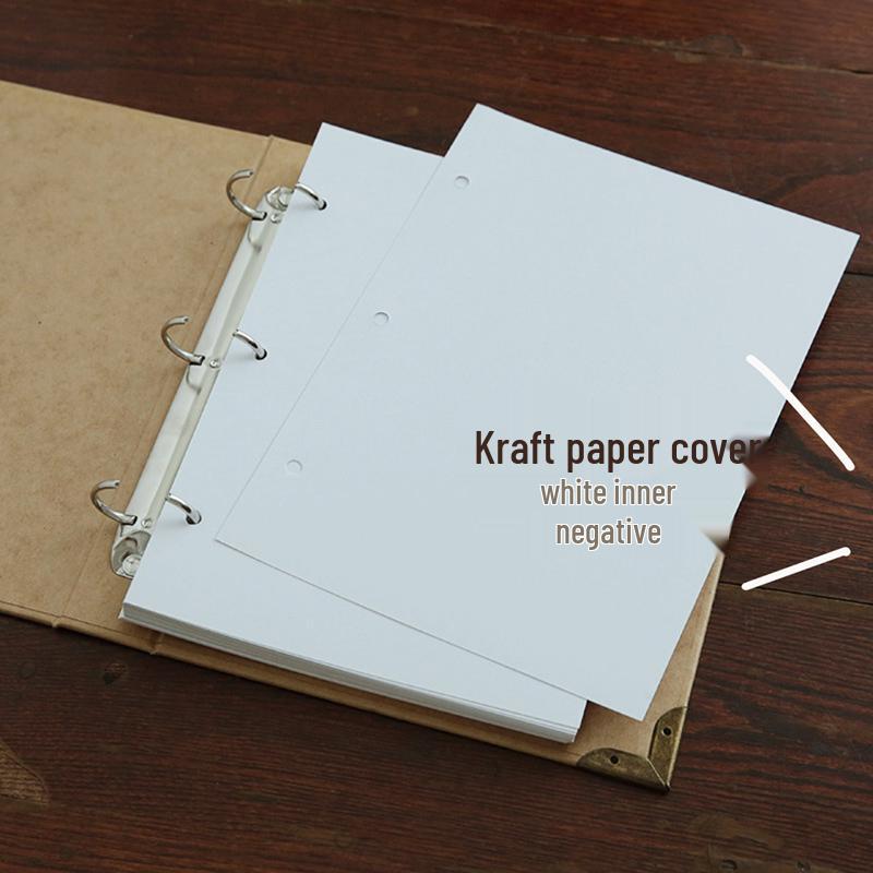 Блокнот на кольцах из крафт-бумаги формата А5: Ретро Журнал и Литературный Дневник Путешествий Планировщик для Девочек