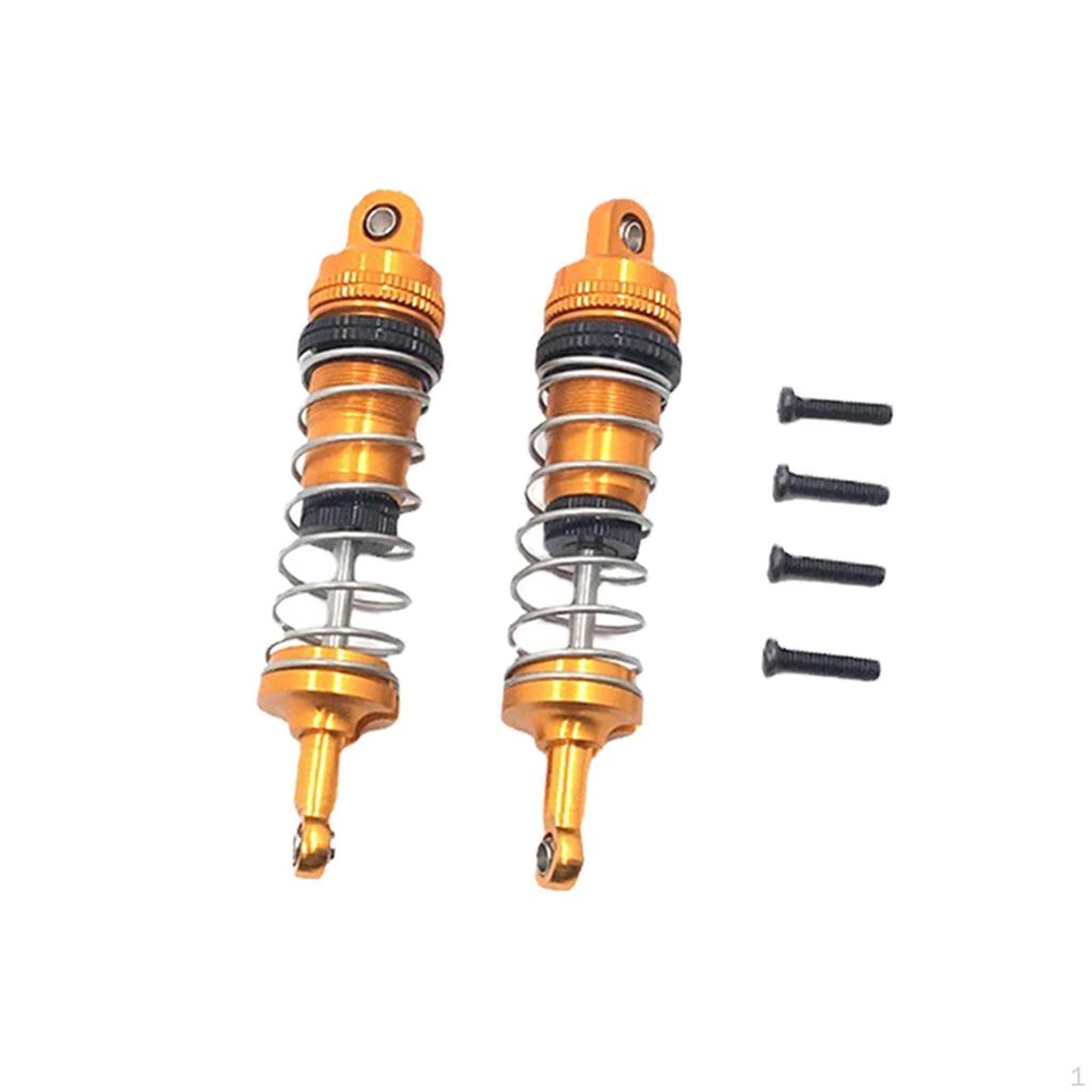 2 Packs Adjustable RC Car Oil Shocks Metal Shock Absorbers for 124018 124019 144001 Spare Parts