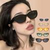 Модные Солнцезащитные Очки Кошачий Глаз Летние Винтажные Очки с Овальной Рамкой Для Путешествий Уличный Стиль На Открытом Воздухе Эллиптические Квадратные Очки Женские Мужские