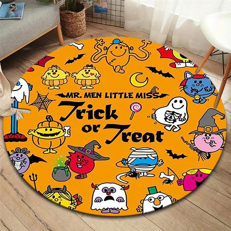 Мистер. Мужской круглый ковер Little Miss, Ковер для гостиной, спальни, дивана, игровой комнаты, Нескользящий коврик для пола