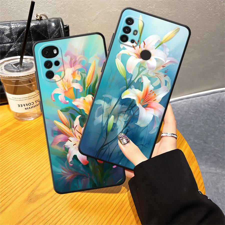 Чехол для Motorola Moto G50 G53 G30 G60s G51 G73 G52 Edge 20 Pro 30 Lite G71 G32 G22 Edge40 Чехол для телефона Простой Цветок
