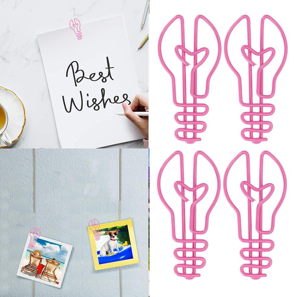 100pcs Bulb Shaped Cute Paper Clips Yellow/Pink Metallic Paper Clips Wedding Decoration