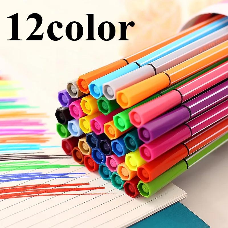 Fancy 12/18/24/36 Colors Washable Colored Pen Painting Marker Artist Drawing Set Student Art Supplies Highlight Water Color Pens