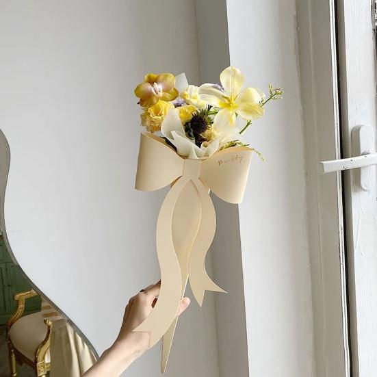 5 шт. Цветочная коробка с дизайном банта, изысканный внешний вид, 5 цветов, букет роз, картон для свадьбы