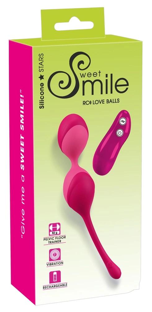 Sweet Smile - Remote Controlled Love Balls with 7 Vibration Modes Pink