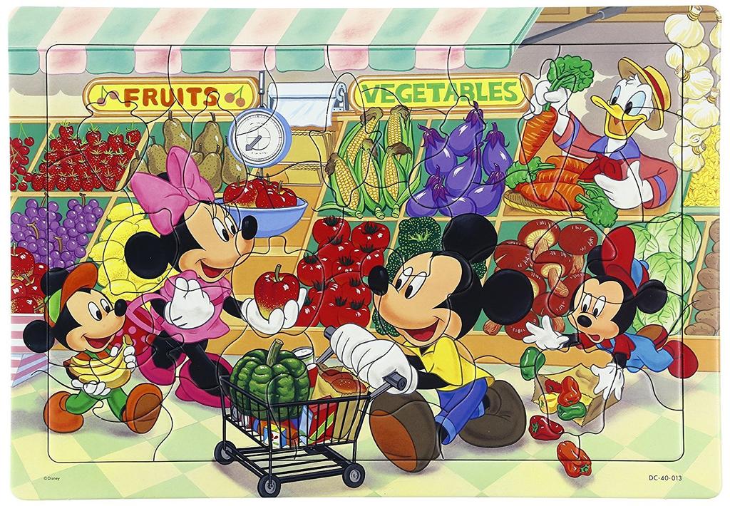 Tenyo Disney Supermarket Puzzle, 40-Piece Children's Puzzle, Silhouette Series DC-40-013, Coat with Storage Cover, Ages 3 and Up