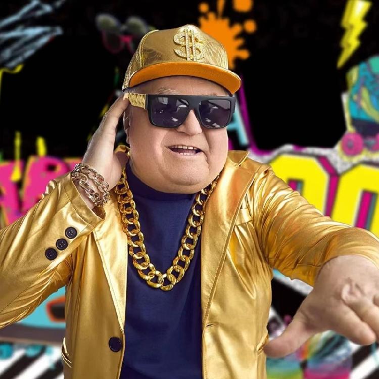 Золотая цепочка-ожерелье с косплей-очками Хэллоуинские очки Солнцезащитные очки с цепочкой для мужчин и женщин Хэллоуин Музыкальный фестиваль