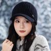 Осенне-зимняя теплая шапка Женская вязаная шерстяная модная бейсболка Утепленная повседневная шапка