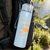 1PC All them witches dark band text print 750ml colorful plastic sports water bottle leakproof pop up lid with straw for outdoor work home use