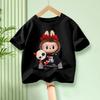 LABUBU Children's Short Sleeve T-shirt Soft and Comfortable Fabric LABUBU Pattern Girl Round Neck Short Sleeve Casual Style Top