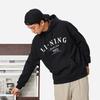 Li Ning Sports Lifestyle Series High Street American Vintage Letter Loose Hoodie Pullover Long Sleeve Sweatshirt Men Hoodie Black AWDU673-3