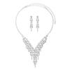 2026 Simple Bridal Jewelry Set Ornaments Light Luxury Zircon Necklace Earrings Bracelet Set Multi-color Selection