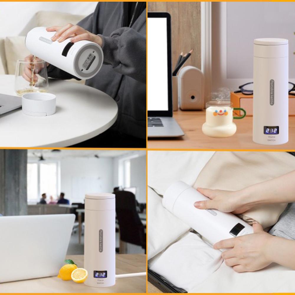 Портативный электрический чайник для путешествий, мини-чайник из нержавеющей стали, электрическая бутылка для воды, термос для чая, кофе, кипячения горячей воды