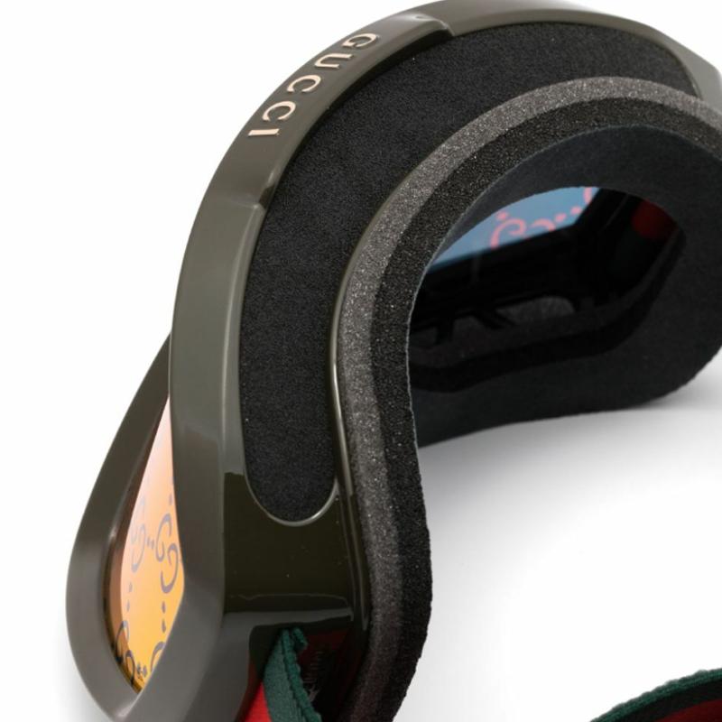 Gucci Антизапотевающая пряжка женские зеленые износостойкие горнолыжные очки